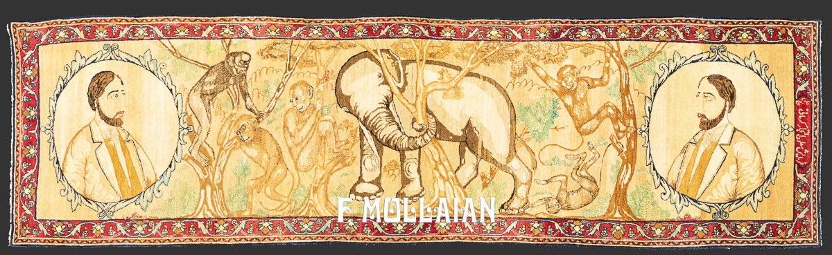 Kerman Ravar Rug Pictorial Special Shape n°:705944